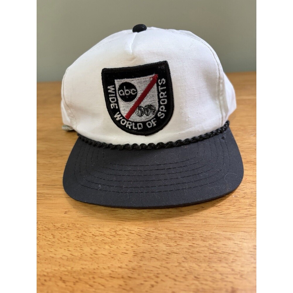 1980S Vintage Classic Abc’s Sports News Adjustable Vintage White Truckers Hat